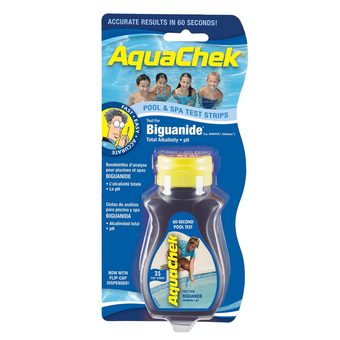 AquaChek 561625A Blue Biguanide Test Strip for Swimming Pools,Black